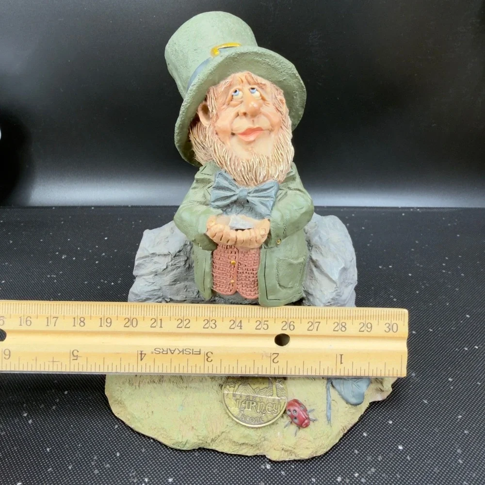 Fionn Leprechaun Figurine Blarney Stone Lucky Clover Ladybug Irish Figurine VTG‎